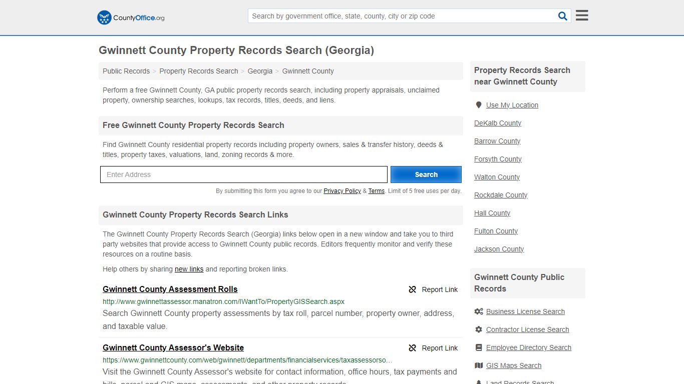 Gwinnett County Property Records Search (Georgia) - County Office